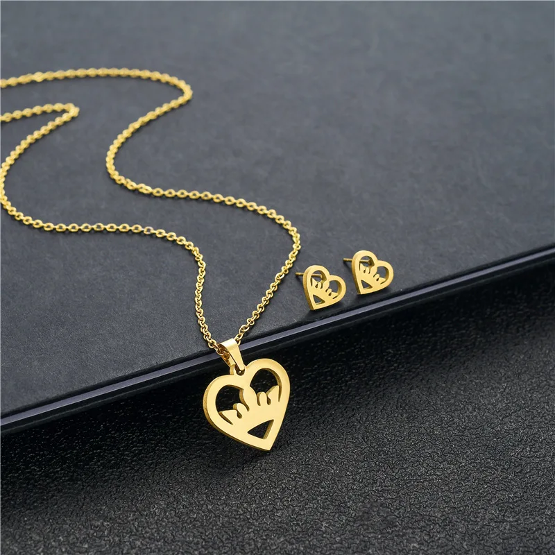 Manufacturer custom jewelry tarnish free 14k 18k gold plated stainless steel jewelry sets pvd coated jewellery set