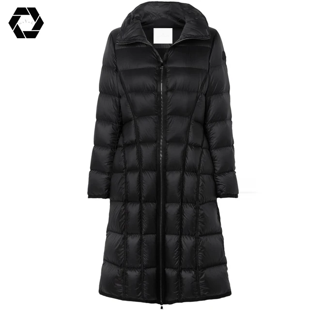 Черное Стеганое пальто-пуховик высокого качества, ветрозащитные теплые классические женские пальто для дам (принимается оплата по PayPal)