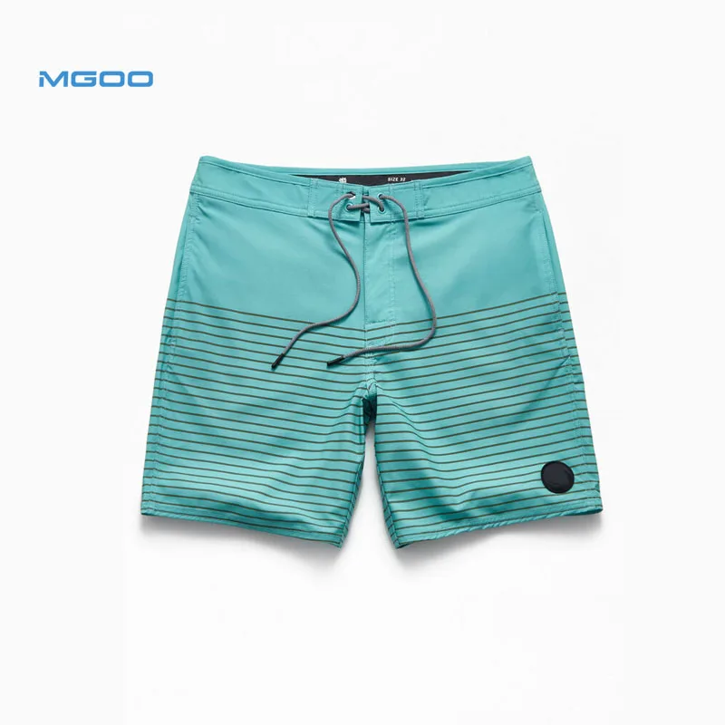 MGOO eco friendly fabric swim trunks striped boardshort stretch custom