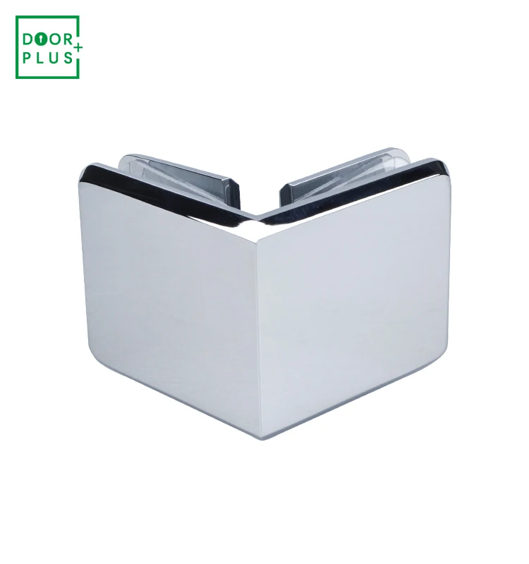  Doorplus Американский твердый латунь хром со скошенными краями стекло к стеклу зажим 90 градусов зажимы для стекла