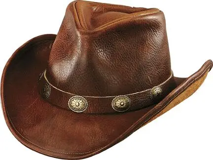 Leather Cowboy Hat Wide Brim Western Style Knight Hat for Men & Women Outdoor Cowgirl Hat Charring Edge