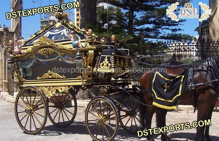White Funeral Horse Carriage on Sale Latest Glass Covered Funeral Carriage New Funeral Horse Carriage Manufacture Manufacturers