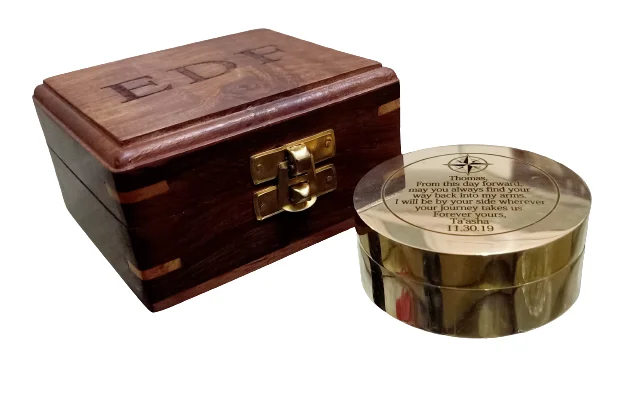 Sundial Compass Anniversary Gift Sundial Compass, Engraved Nautical compass Camping Hiking