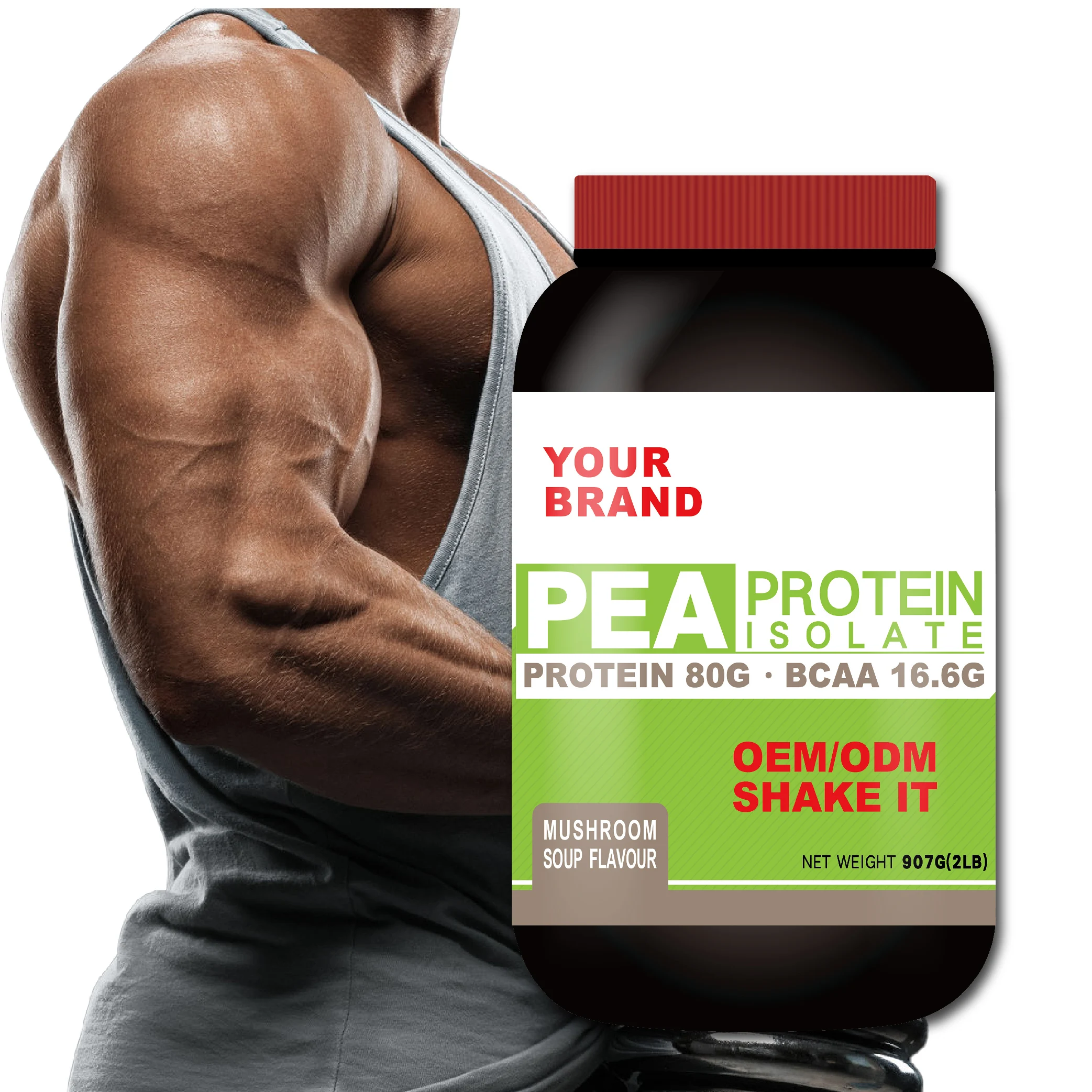 Best Sale 80% Pure Pea Protein Isolate Powder for Nutrition Enhancer Mushroom Soup Flavour 2lb