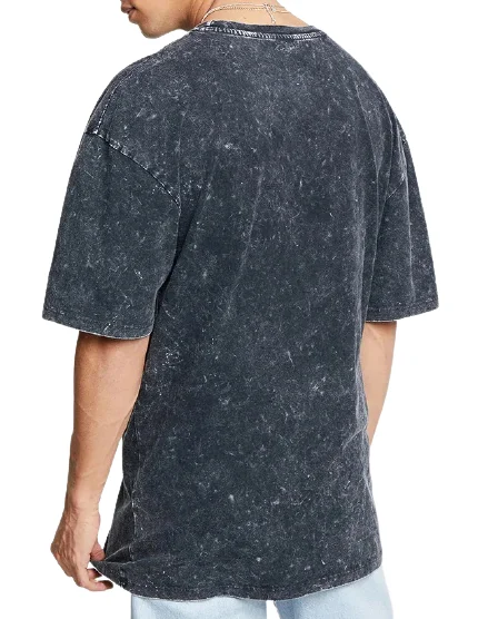 Оптовая продажа футболка в стиле хип-хоп с принтом «стирка кислоты» Винтажная Футболка большого размера логотипом под заказ 2021