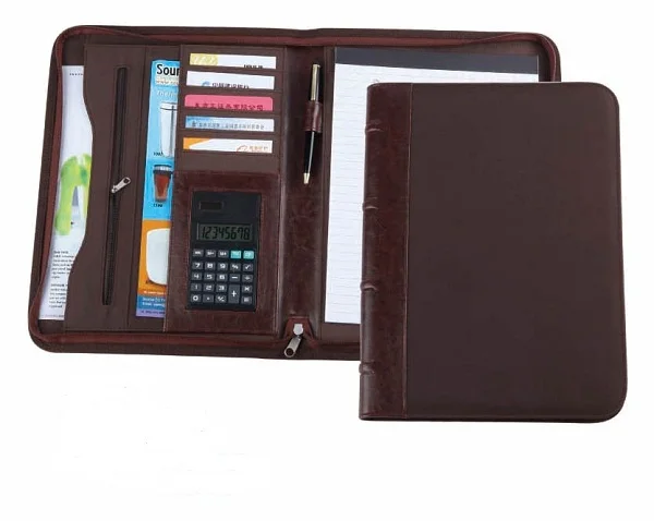  Burgundy Leather conference folder for