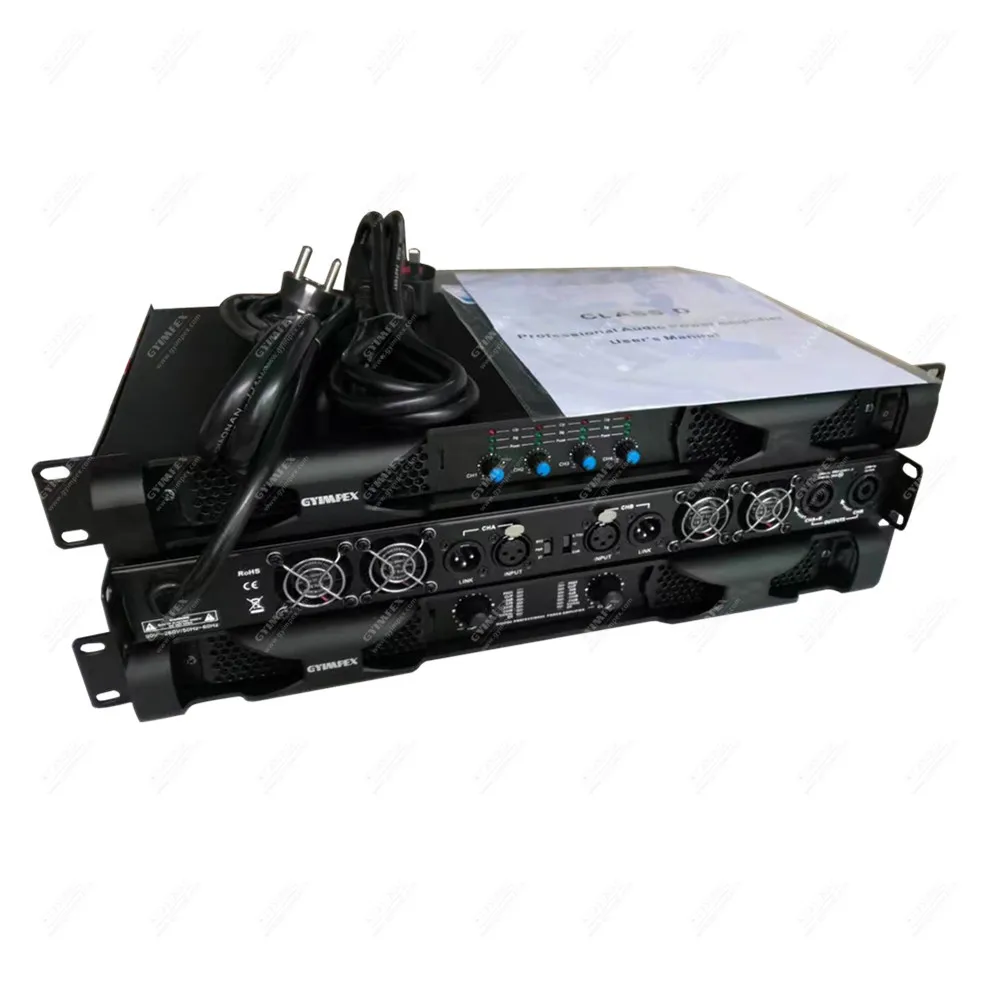 D100 best performance for passive speakers 1U class d digital 4100W Heavy Duty 4 Channel Power Amplifier