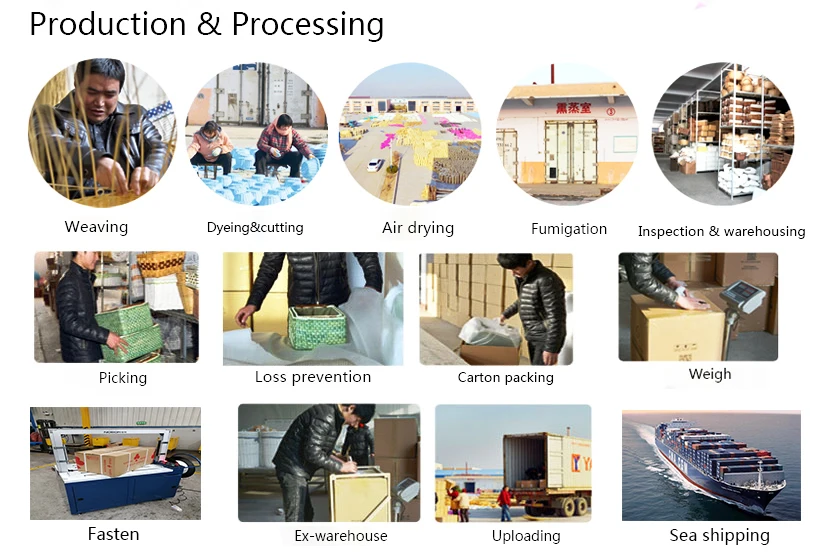 Woodchip Bushel Basket with Faux Leather