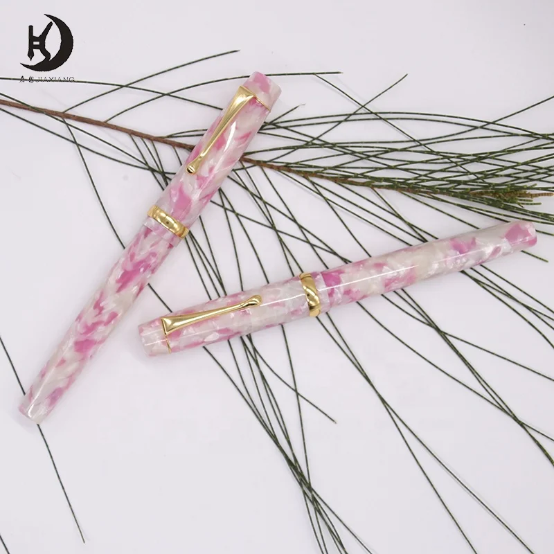 JX-l2 Awesome office school supplies natural acrylic resin fountain pen promotional gift ink pens