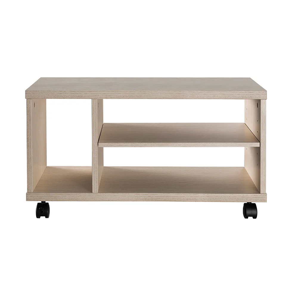 Mobile Wood Media Console TV Floor Stand with Adjustable Shelf With Ample Storage and Mobility