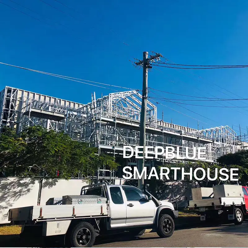 Deepblue Smarthouse ISO certificated light steel frame house apartment building prefab townhouse villas multi family