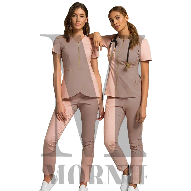
Nurse Scrub Suit Lab Coat Patterns of Medical Clothing Uniforms White Design Women 