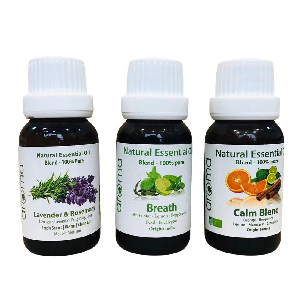 Set 3 Lavender Lemon Peppermint Essential Oil New Diffuser 100% Pure Aromatherapy Warming Massage Oil Relaxing Scentoil Deorant