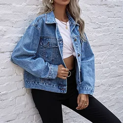 Korean Floral Embroidered Ladies Denim Jacket Premium Quality Best Wholesale Jeans Jacket For Women Customized Logo And Design