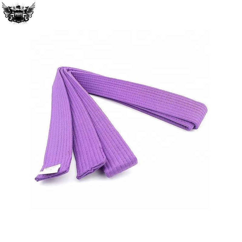 Wholesale manufacturer  OEM custom made logo karate belt high quality color with stripe cotton martial arts belt for karate