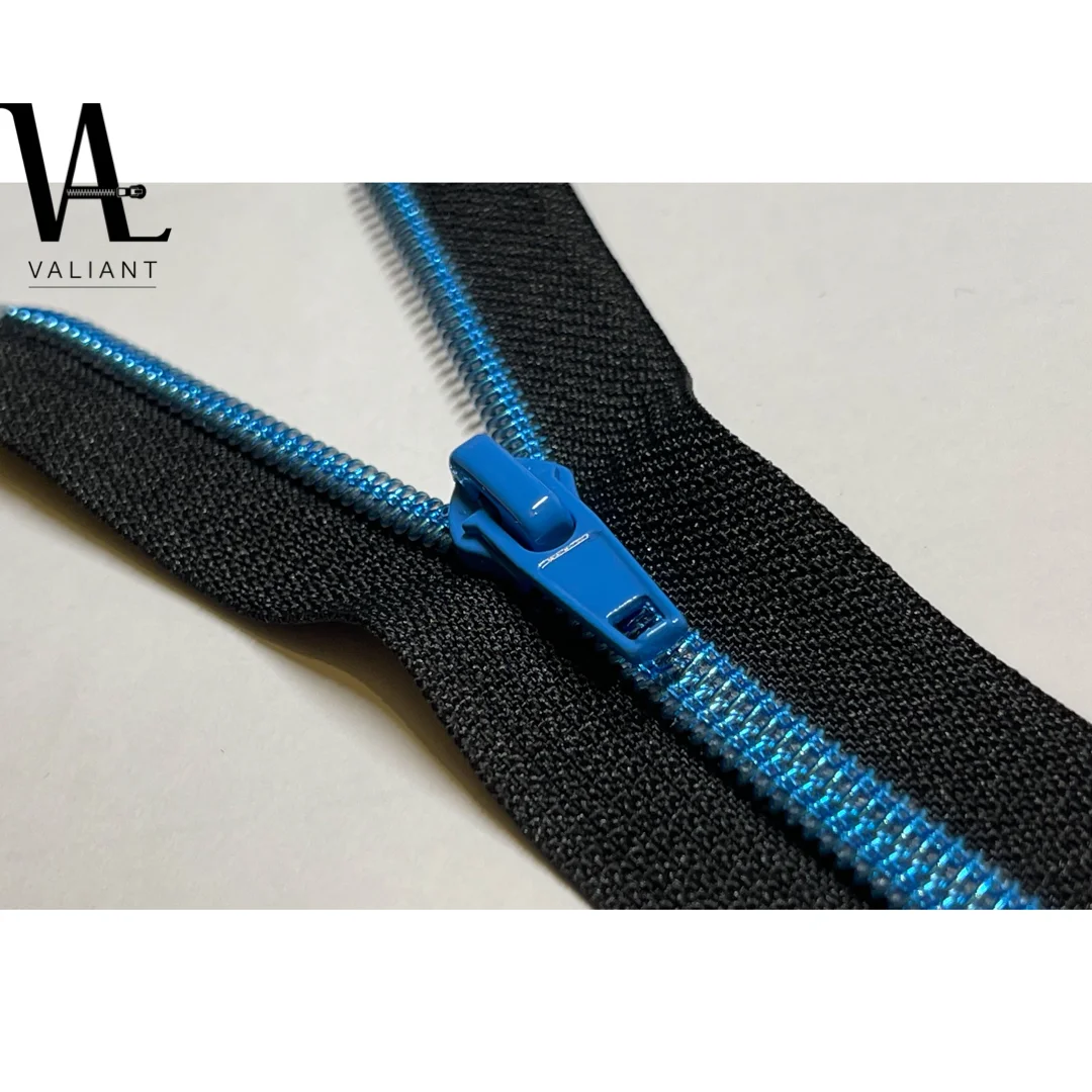 Блестящая синяя вакуумная пластина #5, нейлоновая молния