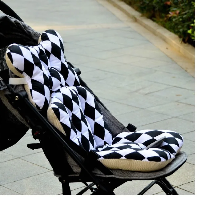 Baby Stroller Seat Cushion Car Seat Pad 100% Cotton Mattresses Pillow Infant Carriage Cart Thicken Soft Pad Luxury Soft Stylish