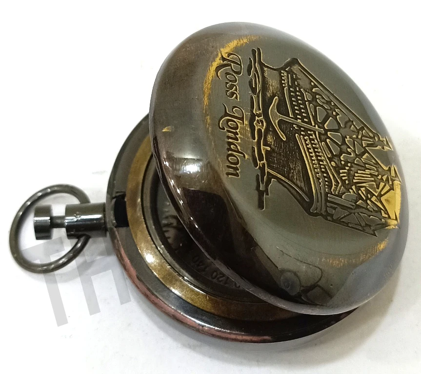 
Collectibles Nautical Brass Round Push Button Pocket Compass Gift Item 