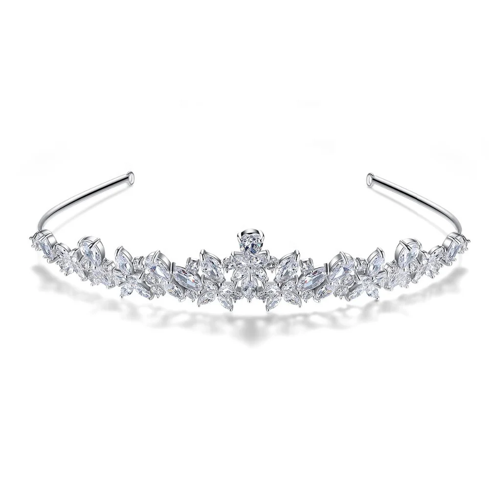 Luxury Wedding Bridal Zircon Tiara Crowns Princess Queen Pageant Clear CZ Jewelry Headband Wedding Hair Accessory Bling Jewelry
