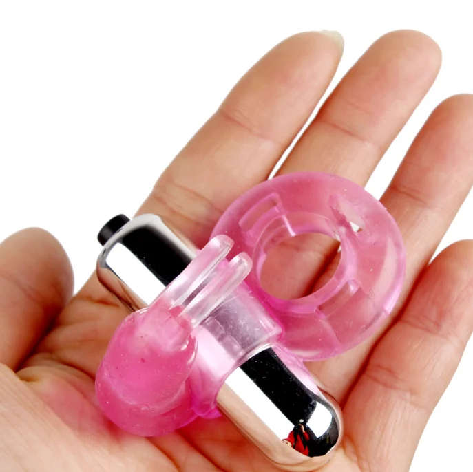 Rabbit Vibrator Cock Ring Vibrating Bullet Delay Stimulator Mens Couples Sex Toy