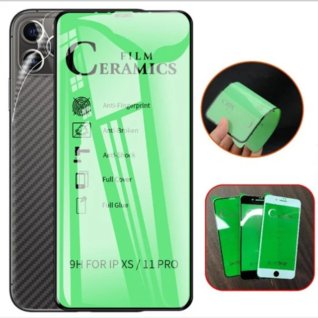 Mobile phone round edge nano shield hammer screen protector 100d nano coating ceramic film for iphone X 11 12 13 mini pro max