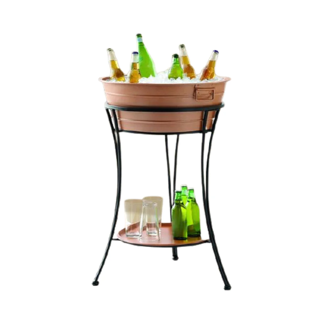 KHAN EXIMPO Table Decorative High Quality Copper Champagne Wine Cooler Bucket Beer Chiller With Stand