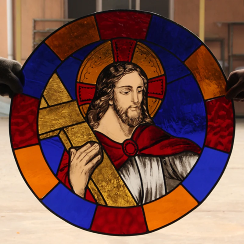 Color Pattern Glass Dome Domes Print On Flat Glass Tiffany Window Decor Birds Church Stained Glass Windows For Sale