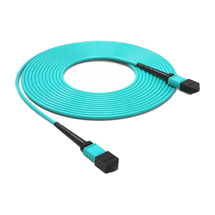 40G 100G SFP Patch Cord Aqua Color USCONE SENKO 12 Core OM3 MPO MTP Fiber Patch Cable