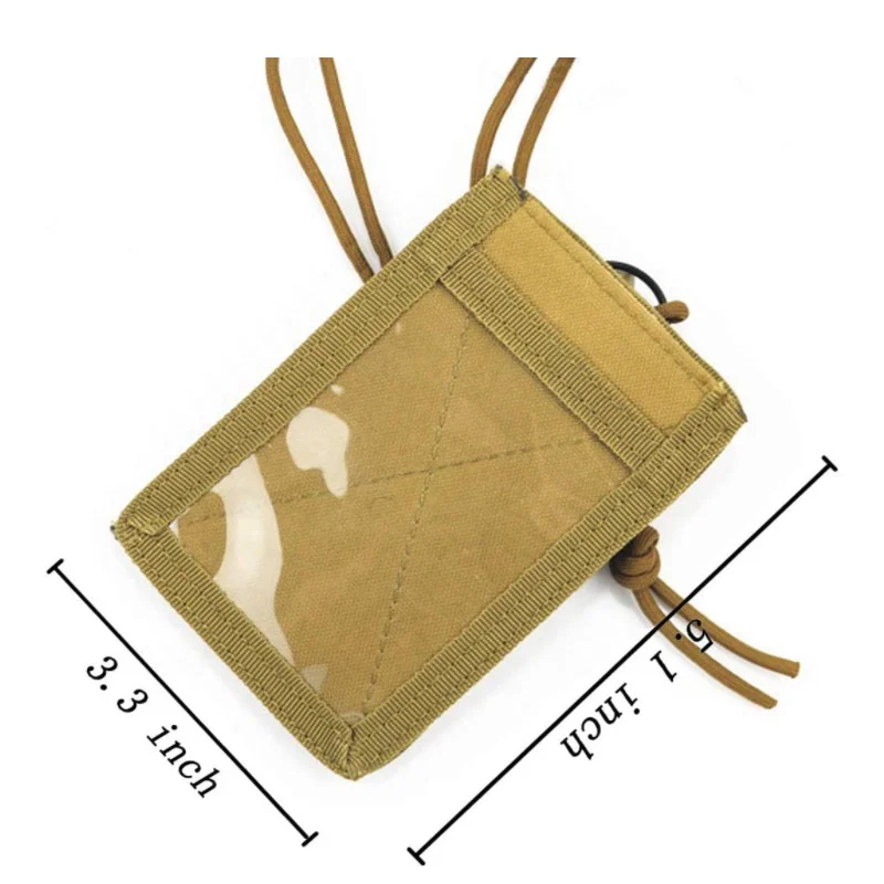 Tactical Multifunctional ID Card Pouch Neck String Lanyard Pen Holder for Outdoor