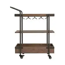 Modern Style 3 Tier Bar Cart Hotel Food Serving Trolley Or Bar Cart with wheels For Home Restaurant And Hotels Luxury Trolley