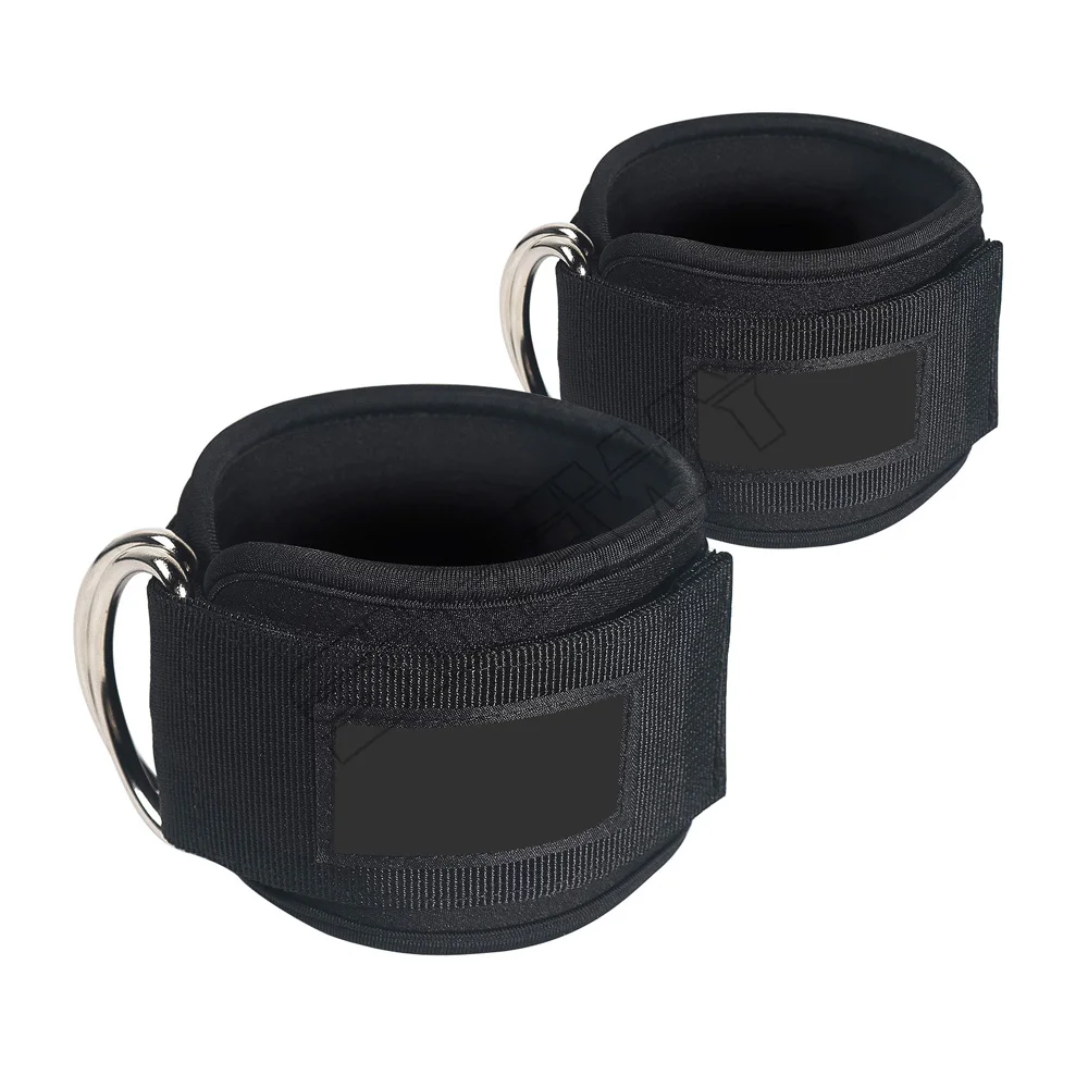 Custom Logo Adjustable Double D-Ring Ankle Straps Cuffs for Cable Machine