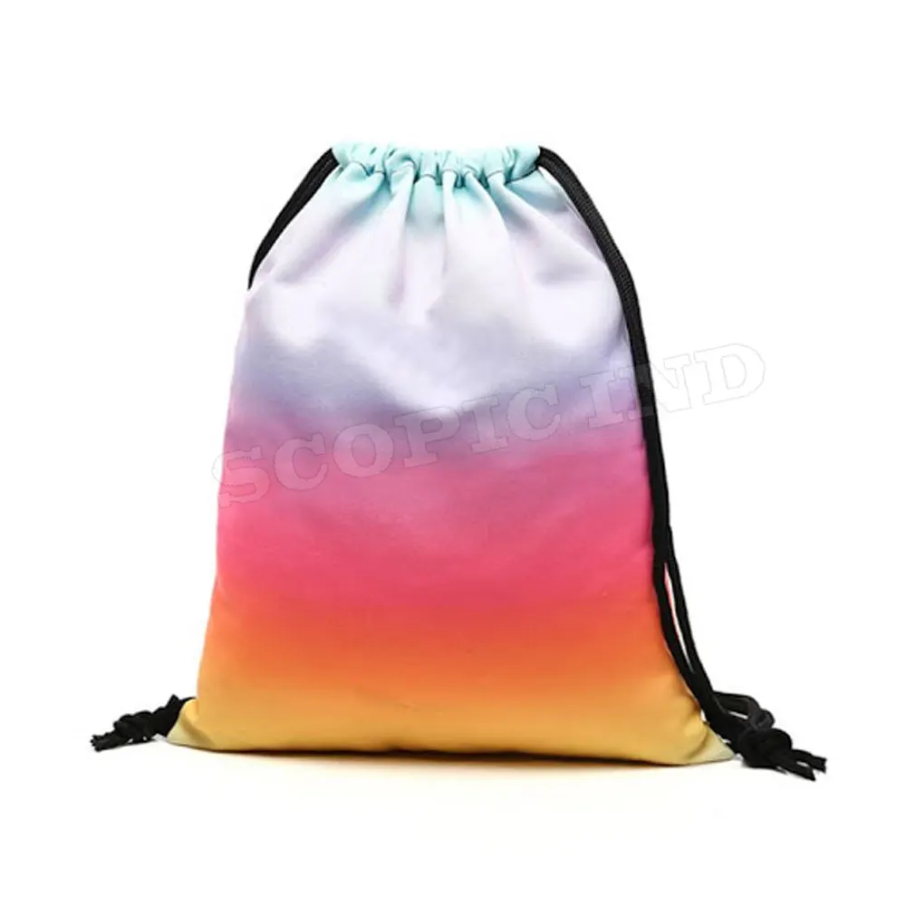 Wholesale Custom Polyester Nylon Gift Shoe Bag Pull String Bags Bulk Drawstring Backpack With Logo Print
