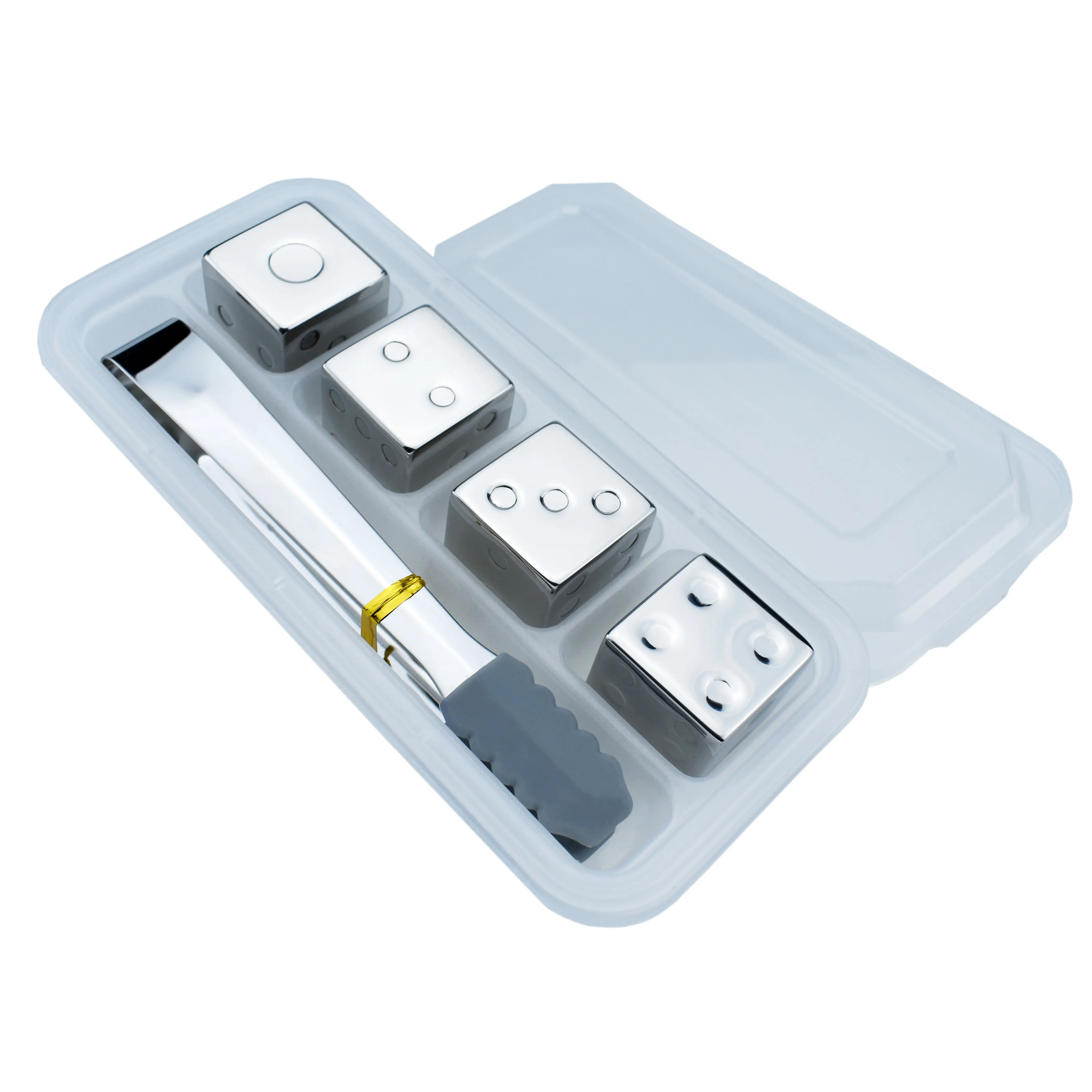 
Dice Stainless Steel Reusable icy cools Metal Ice Cube PP Box Gift Set 