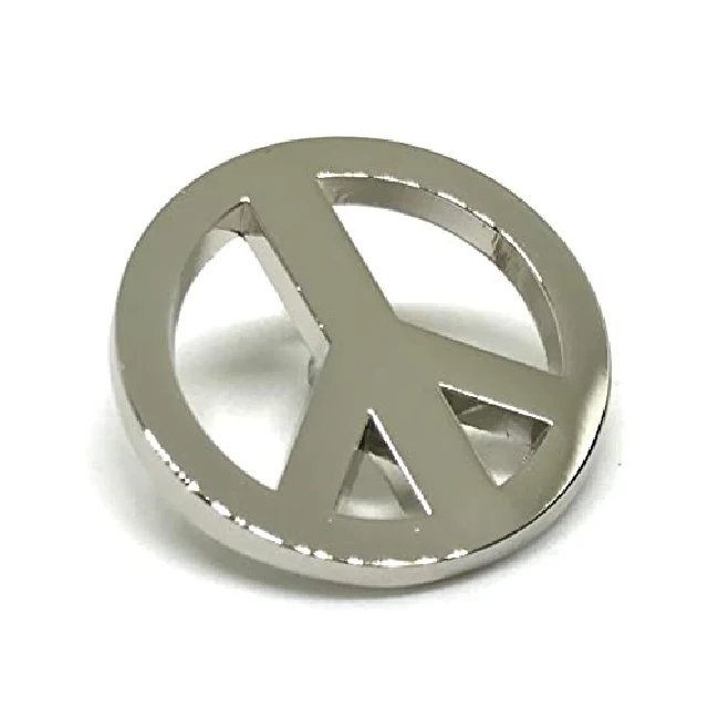 Custom antique zinc alloy gold plating world peace symbol lapel pin