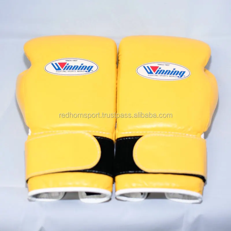 Winning 100% Original Leather Boxing gloves Head Guard and groin guard set, Custom Name and Logo boxing set