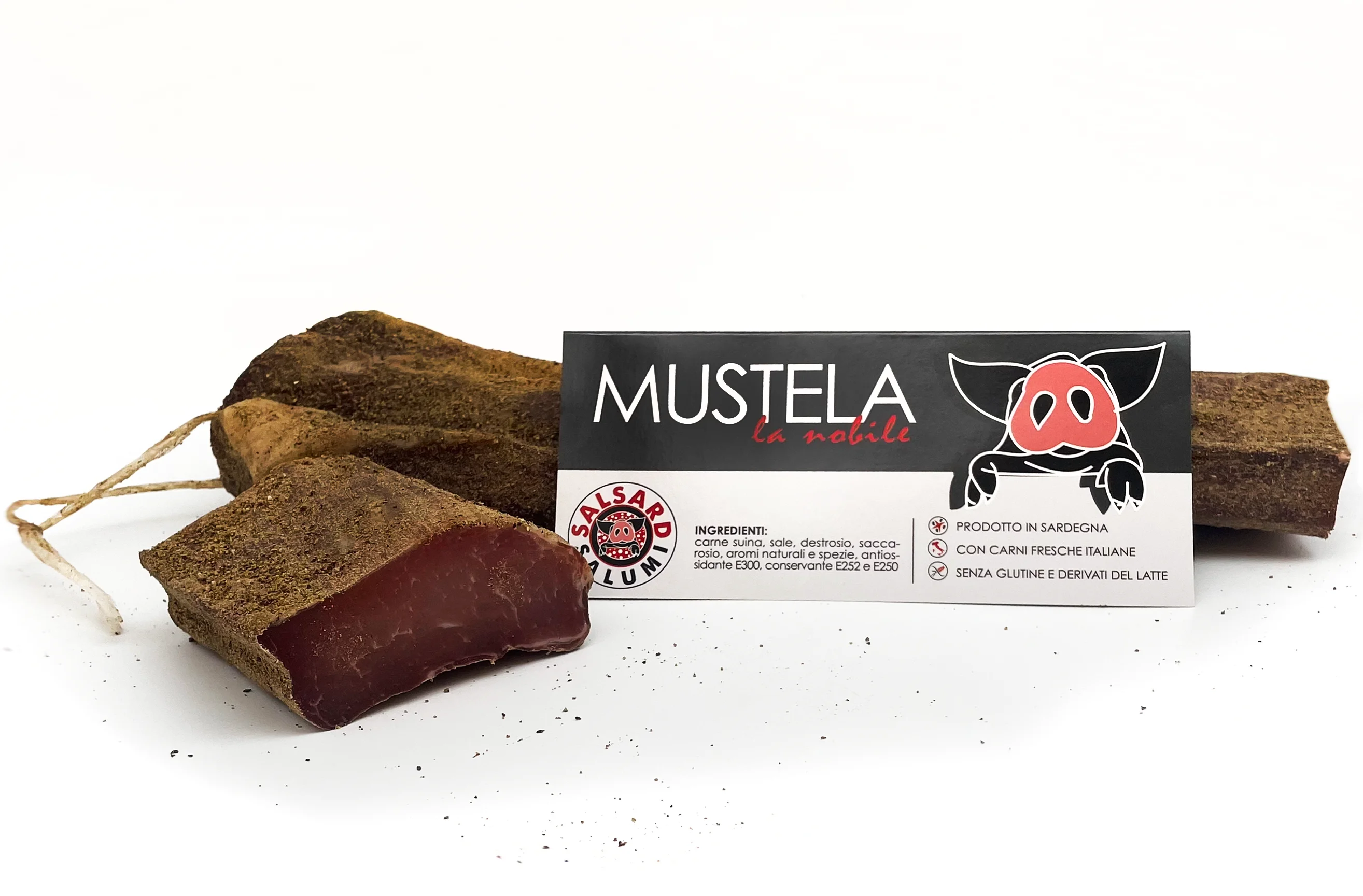 High-quality Sardinian cured PORK LOIN for importers, long-aged product flavoured with Mediterranean herbs