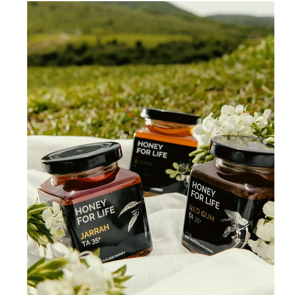 
500g Nutty TA35+ Premium Jarrah Mono-Floral Honey In Mason Jar Packaging From Australia 