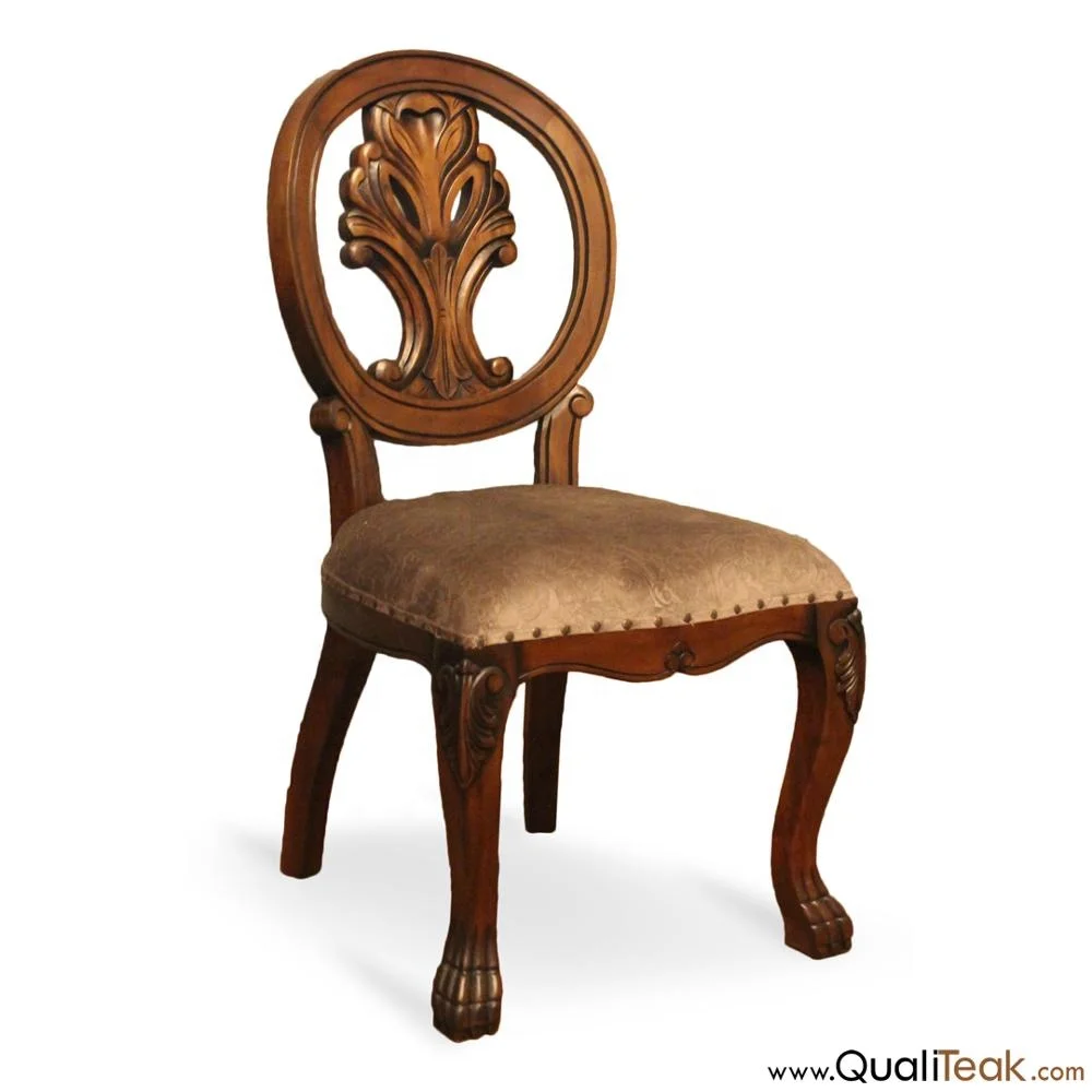 Leonora Antique Dining Table Heavy Carved Solid Mahogany Wood