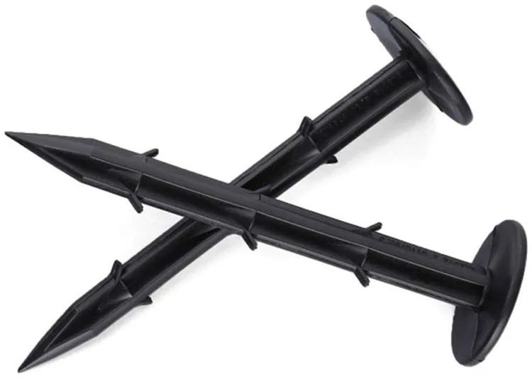 1000pcs 4.3 in Garden Pegs Anchors Mulch Pegs Rustproof Plastic Yard Pegs Barbed Stakes Rod Nail for Fixing Weed Mat Black