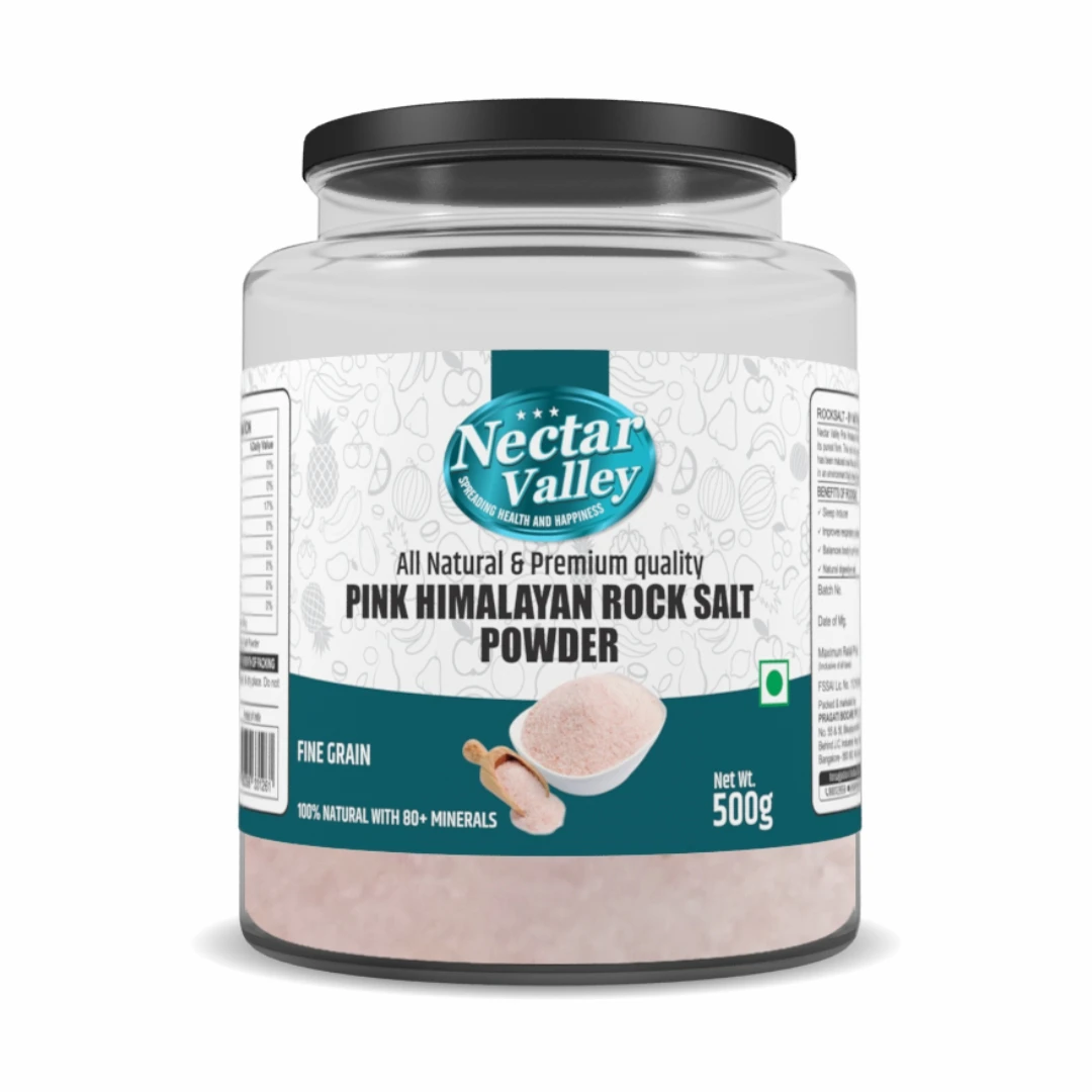 
Nectar Valley Pink Himalayan Rock Salt Powder Free Flowing 500gm 