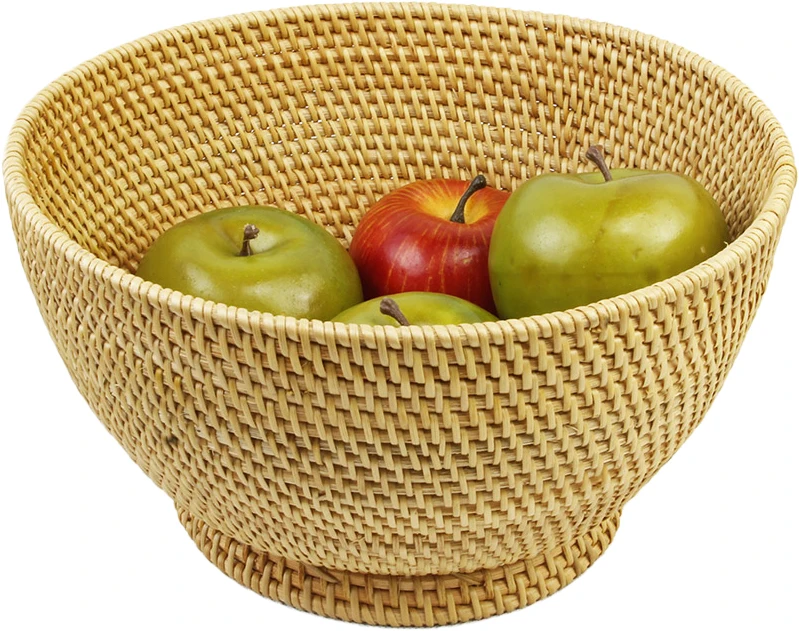 Elegant natural material storage basket Eco-friendly rattan basket handwoven rattan storage basket from Vietnam
