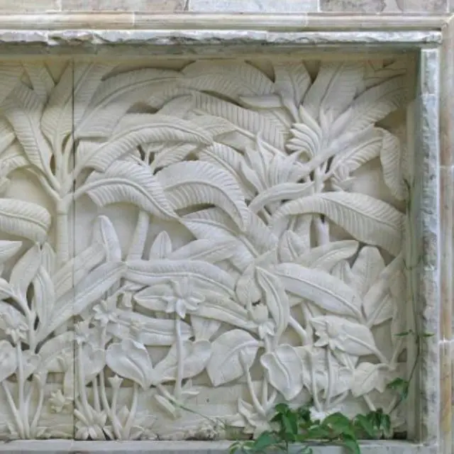 Bali Relief Sculpture Natural Stone Modern Art Carving Custom Design Wall Carving Sculpture White Limestone Customized Size