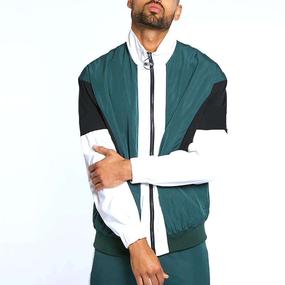 
2019 модный дизайнерский Мужской Зеленый Спортивный костюм на молнии 