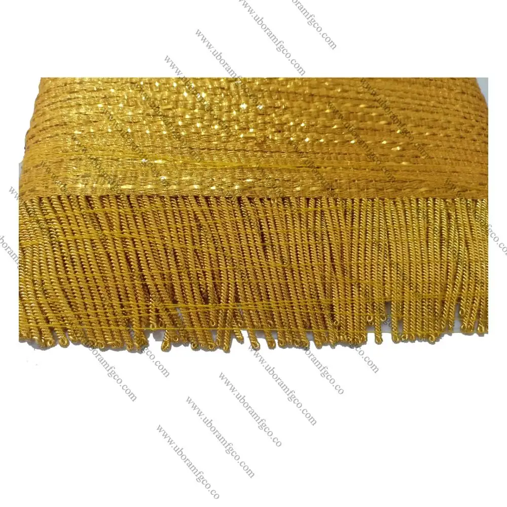 GOLD BULLION WIRE THREAD FRINGE 7 CM SIZE