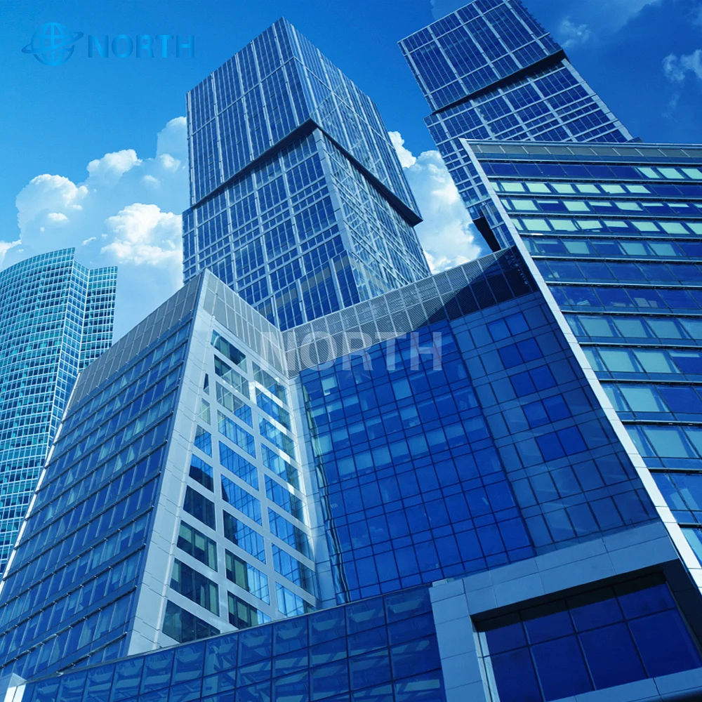 6mm dark blue reflective curtain wall glass For Construction & Real Estate