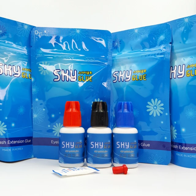 Sky Glue S+ 5ml for Eyelash Extensions Korea Original Sky Glue Red Cap Fast Dry Long Lasting Eyelash Glue Private Label Adhesive