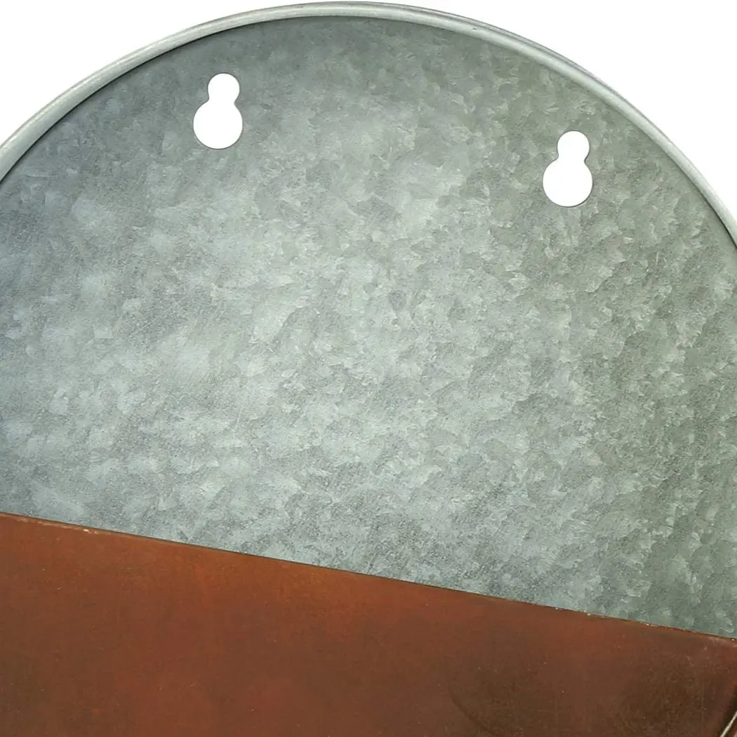 Круглый оцинкованный металлический настенный карманный органайзер в деревенском стиле для дома винтажном по низкой цене необработанная отделка