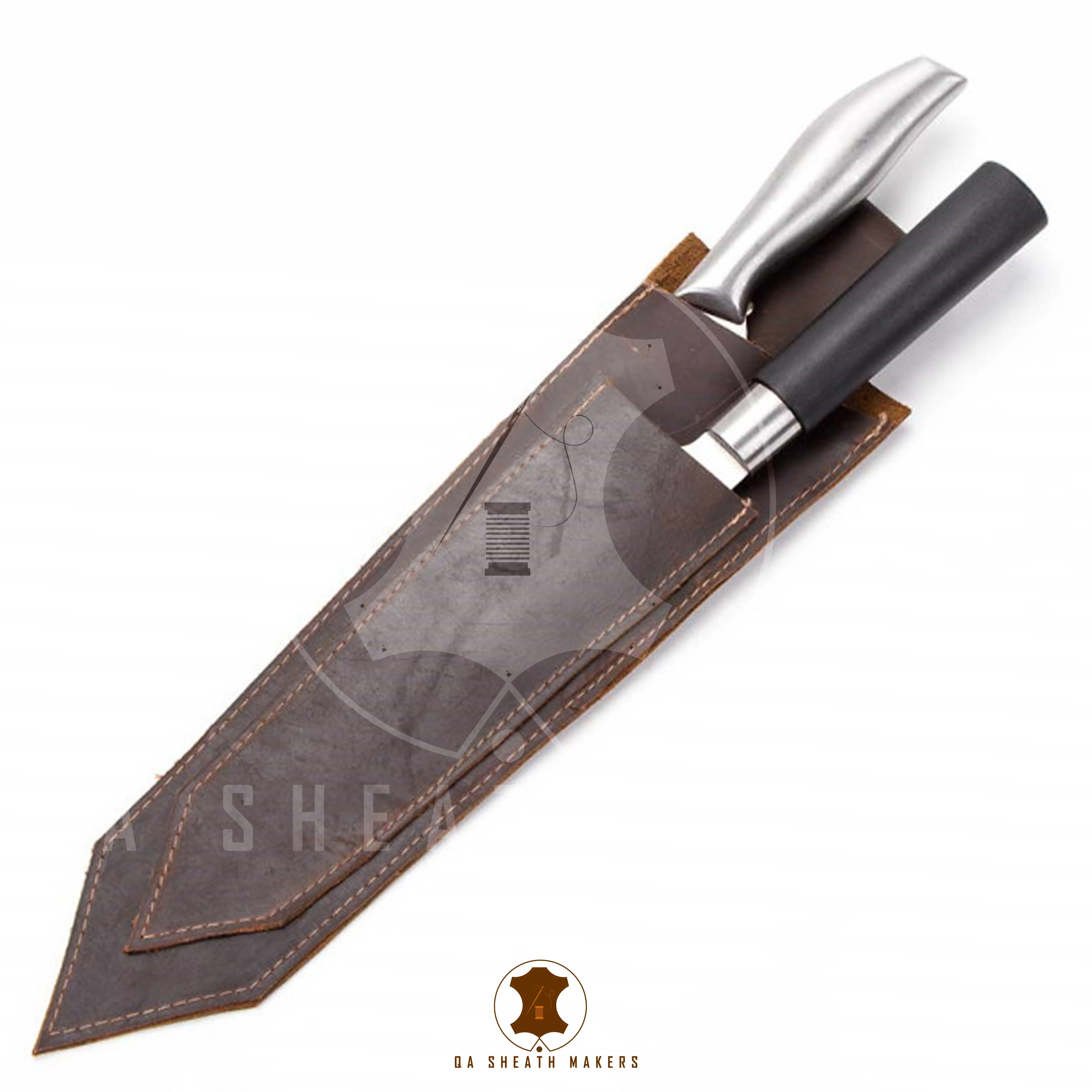 Amazon Trending Selling Factory Price Handmade Rich Grain Leather Sheath for Fix Blade Chef Knives