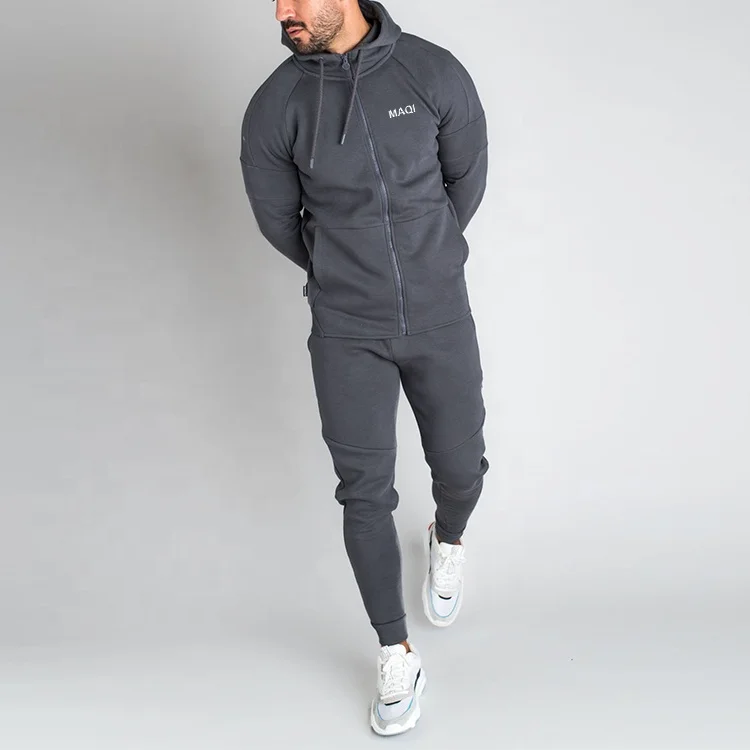 Pakistan factory custom logo men track suits private label jogger sets knit cotton premium tech fleece tracksuits