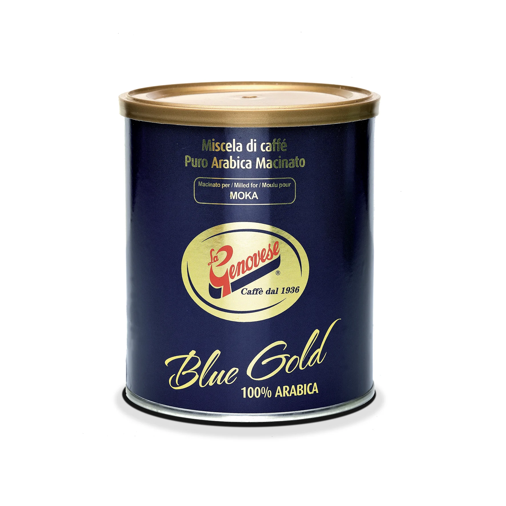 
Made in Italy for moka 250 gr tin blue gold ground coffee 